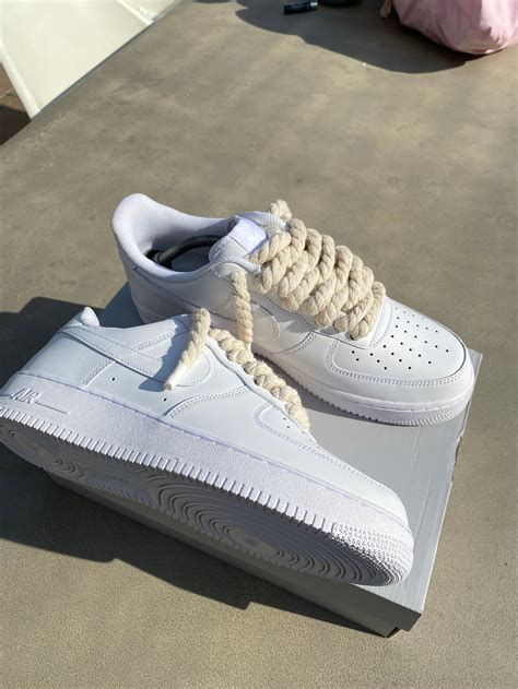 nike air force 1 dicke schnürsenkel|AIR Force 1 Custom Sneaker Dicke Schnürsenkel Seil Weiß.